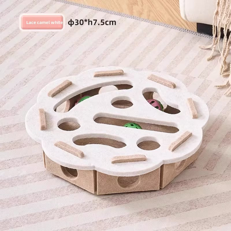 Interactive Cat Maze Toy with Scratching Surface