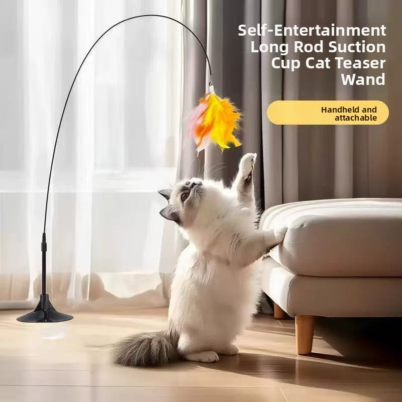 Automatic Cat Teaser Stick with Feathers and Bell