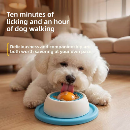 Cat And Dog Licking Bowl