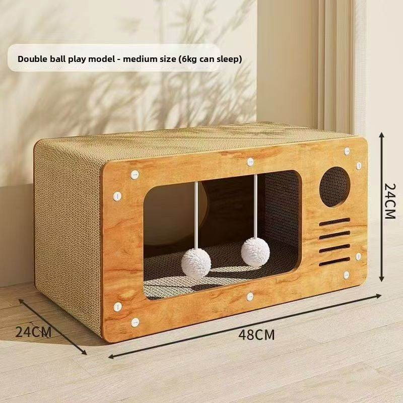 Double Layer Cat Wood Scratch Board