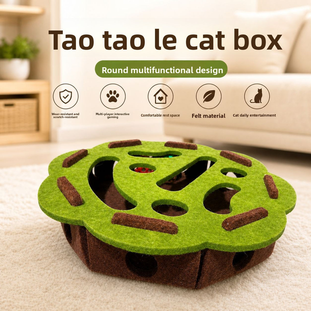 Interactive Cat Maze Toy with Scratching Surface