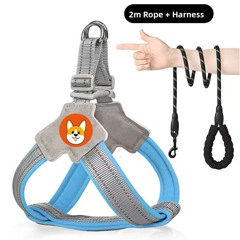 Adjustable Reflective Dog Harness with Leash