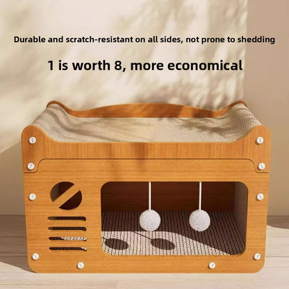 Double Layer Cat Wood Scratch Board