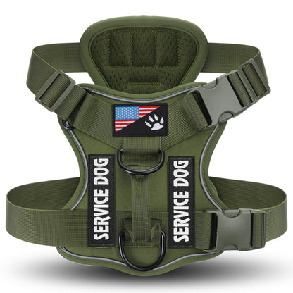 Large Dog Tactical Reflective Harness With Leash