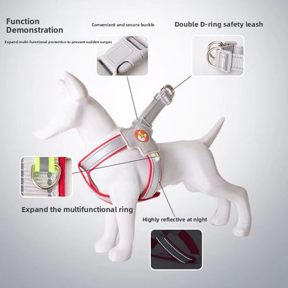 Adjustable Reflective Dog Harness with Leash