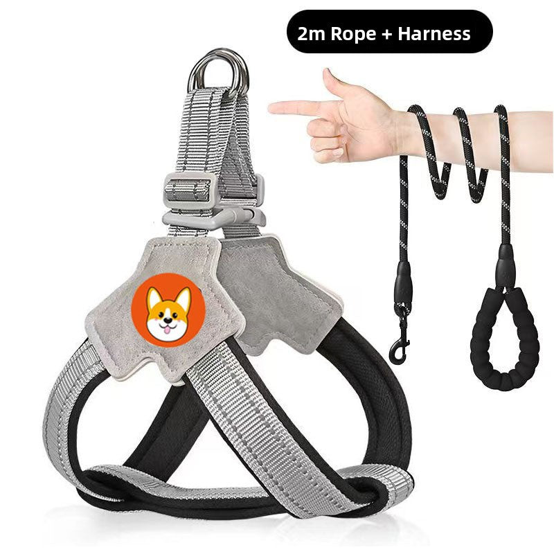 Adjustable Reflective Dog Harness with Leash