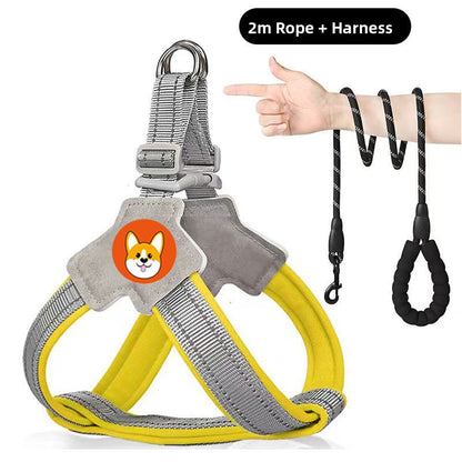 Adjustable Reflective Dog Harness with Leash