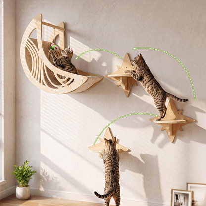 Wooden Wall Mounted Cat Climbing Frame