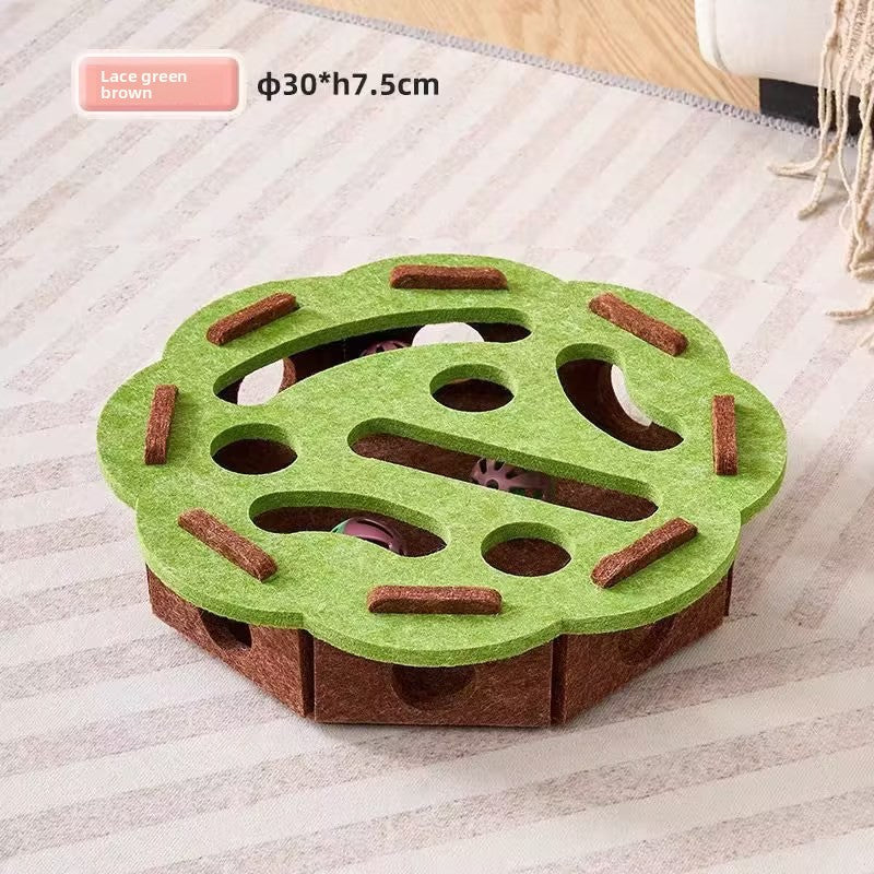 Interactive Cat Maze Toy with Scratching Surface