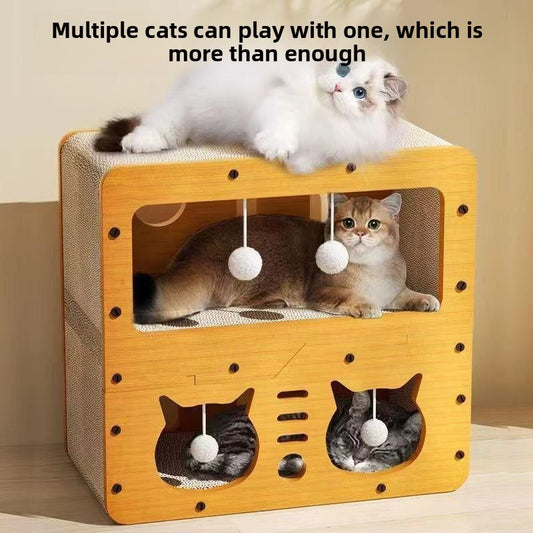 Double Layer Cat Wood Scratch Board